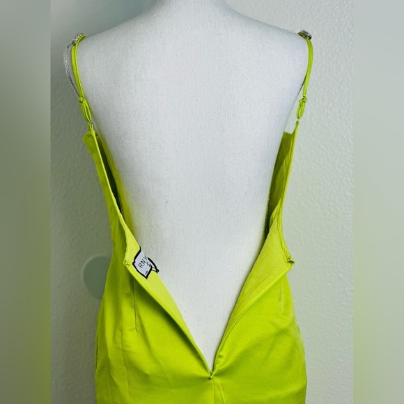 Runaway The Label Serafina Lime twisted Bust Embelished Mini Dress US Size 2 - Picture 7 of 12
